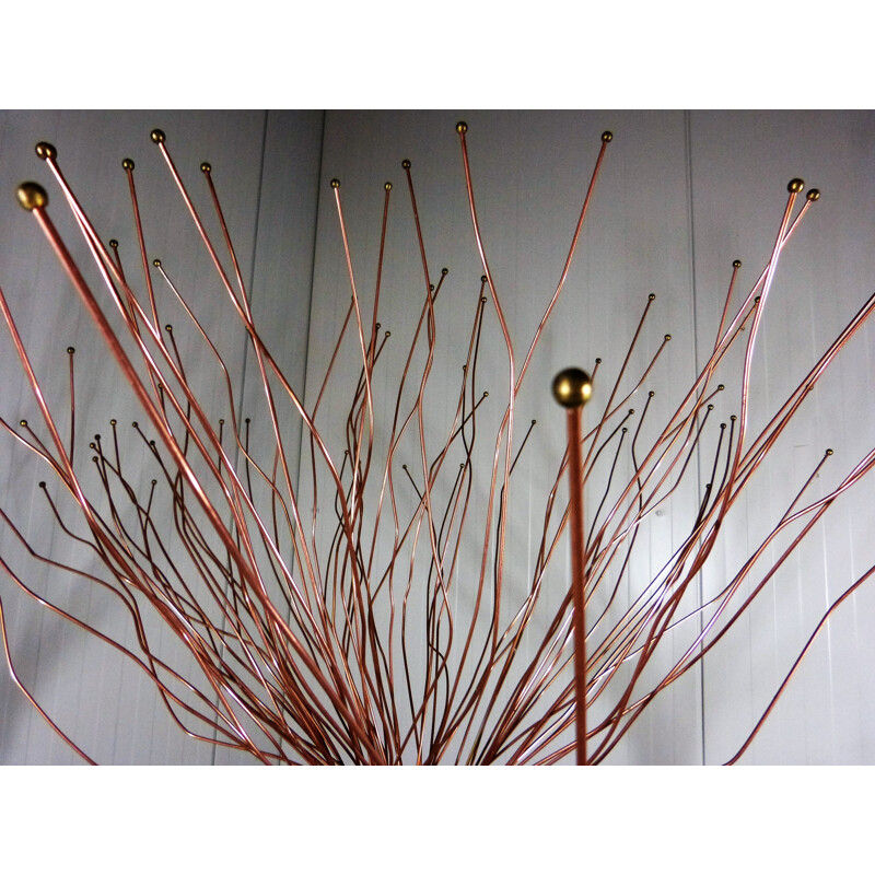 Floor lamp in mahogany, copper and brass, Paolo DONATELLO - 1990s