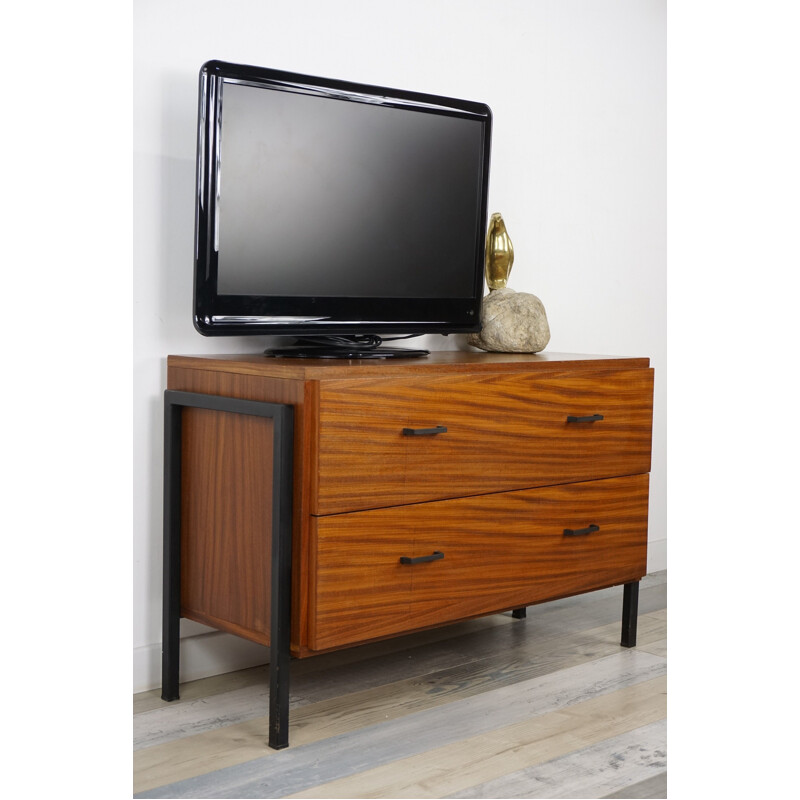 Vintage Belgian storage cabinet in teak