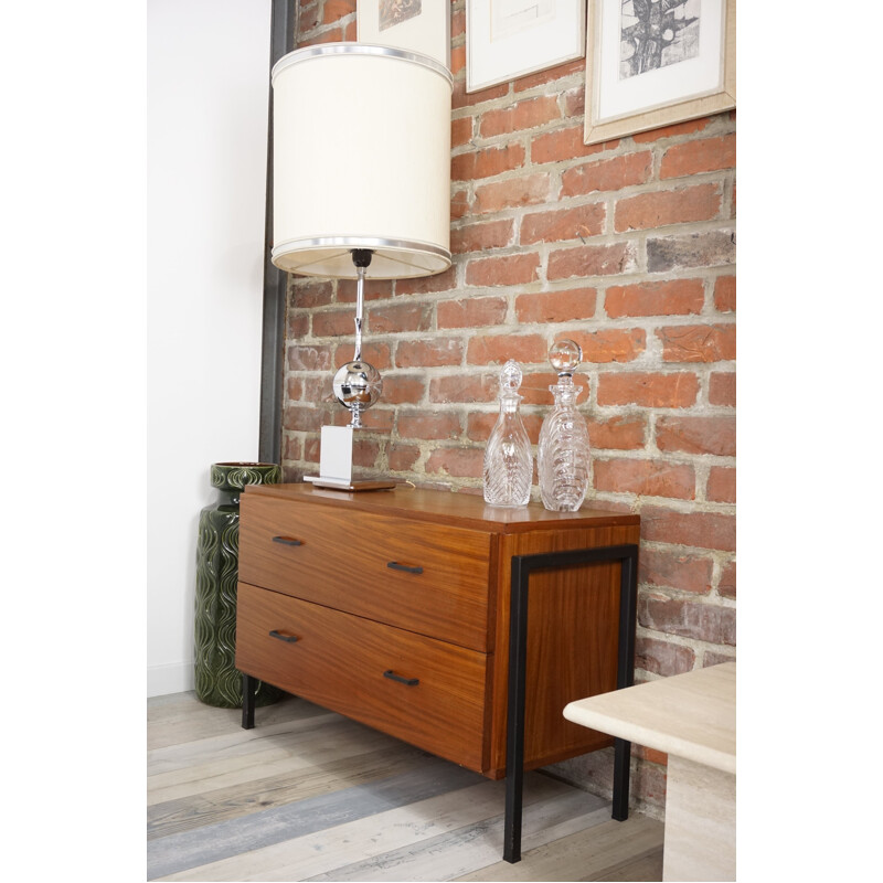 Vintage Belgian storage cabinet in teak