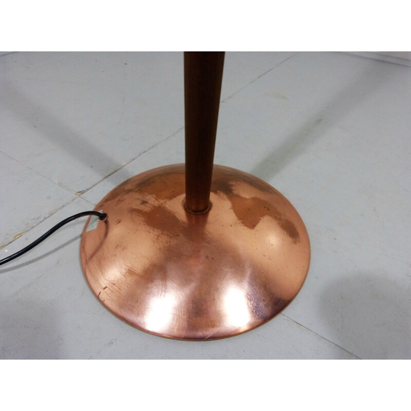 Floor lamp in mahogany, copper and brass, Paolo DONATELLO - 1990s