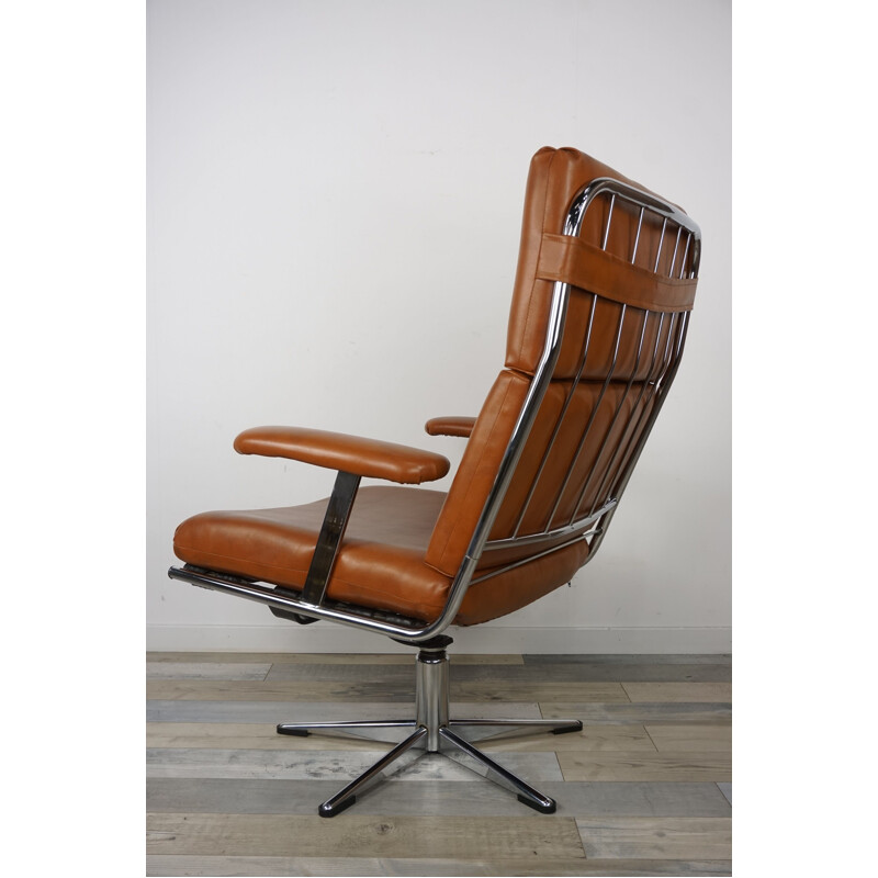 Fauteuil vintage pivotant belge