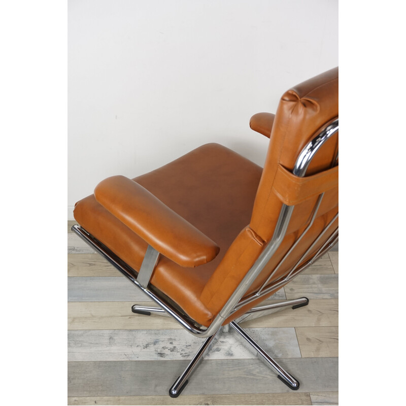 Fauteuil vintage pivotant belge