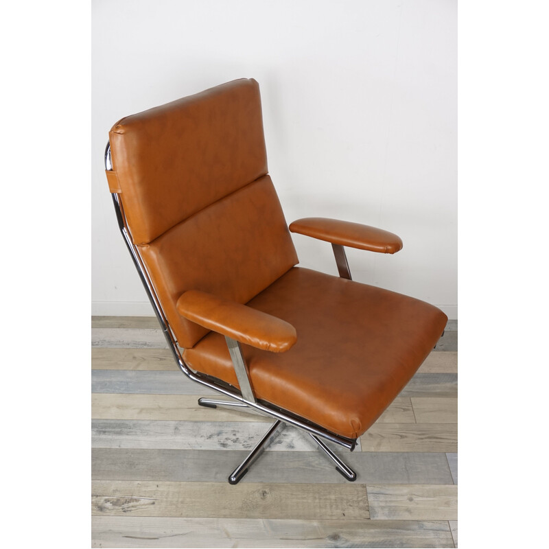 Vintage Belgian swivel armchair
