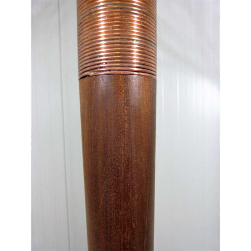 Floor lamp in mahogany, copper and brass, Paolo DONATELLO - 1990s