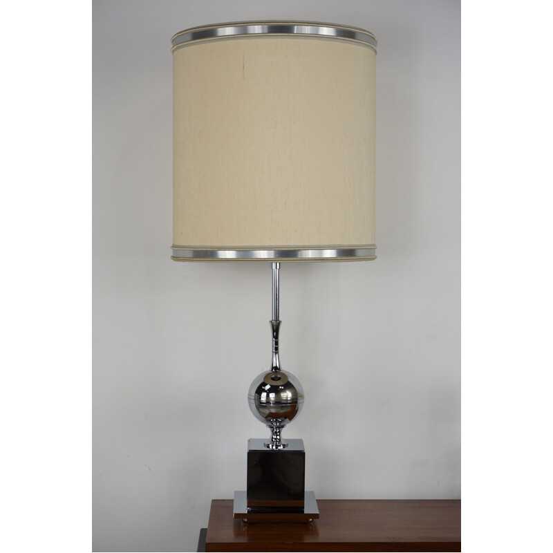 Vintage large lamp in chromed metal