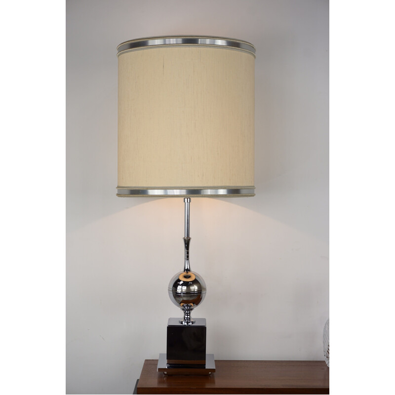 Vintage large lamp in chromed metal