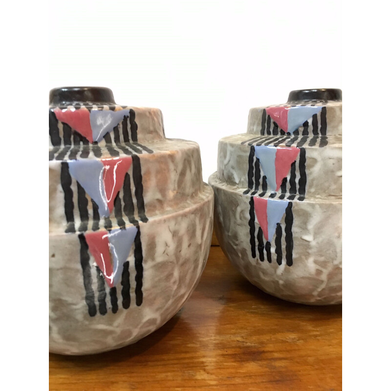 Set of 2 vintage vases by Louis Dage