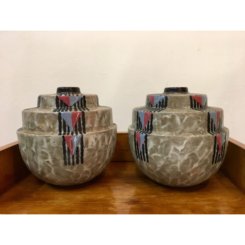 Set of 2 vintage vases by Louis Dage