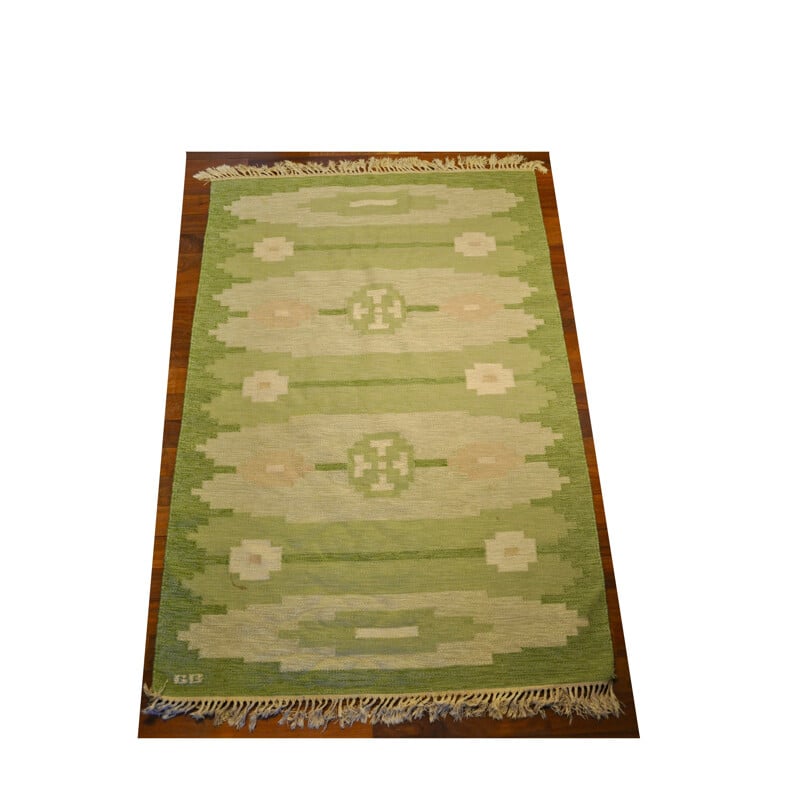 Vintage Swedish Rollakan rug in wool