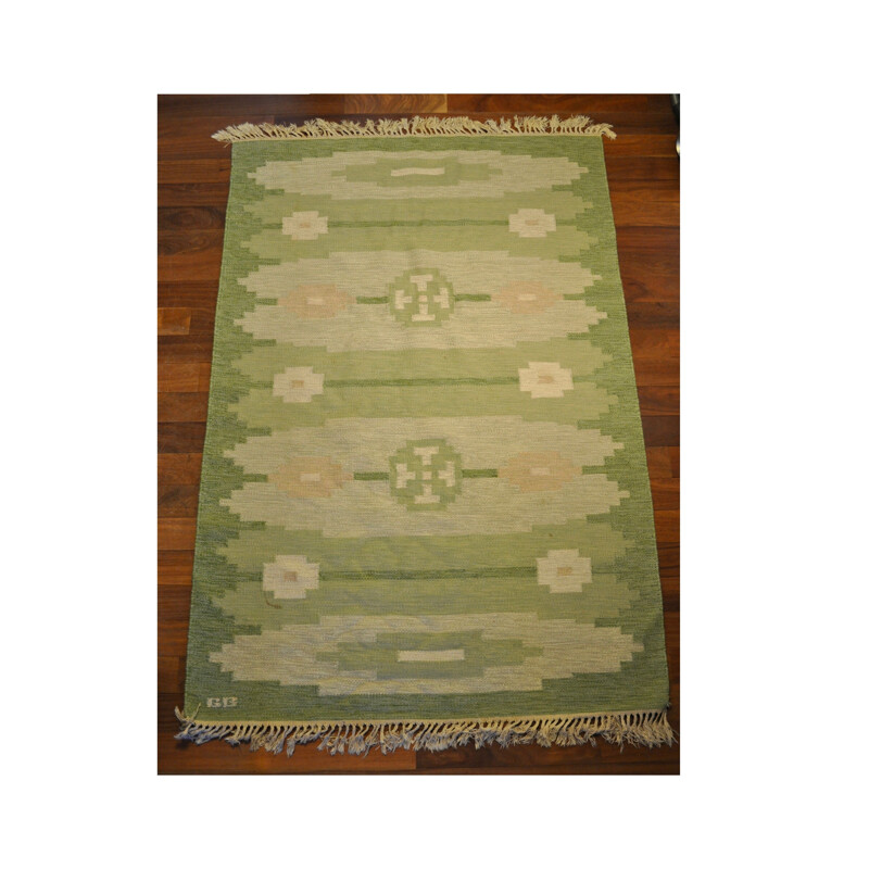 Vintage Swedish Rollakan rug in wool