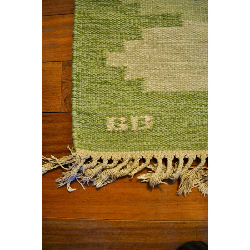 Vintage Swedish Rollakan rug in wool