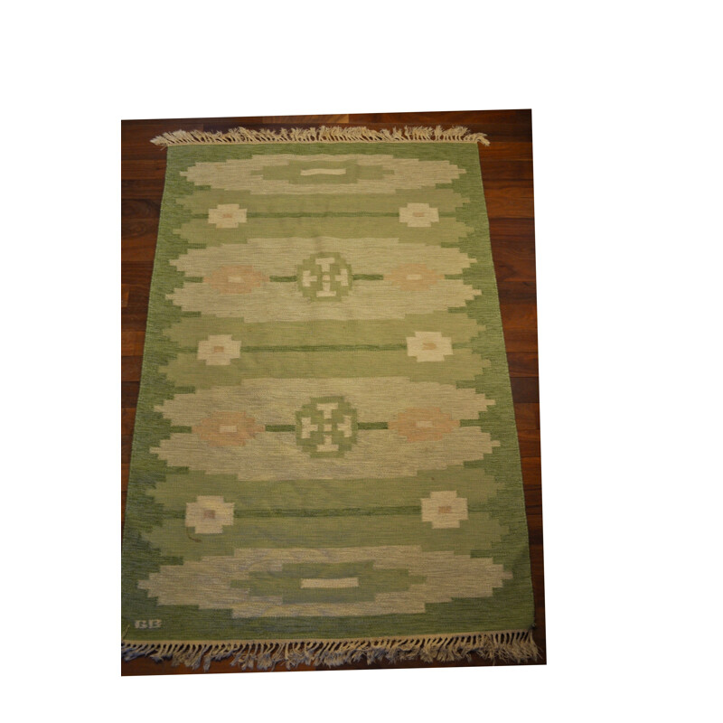 Vintage Swedish Rollakan rug in wool