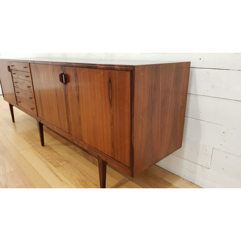 Vintage sideboard in rosewood of Rio by H. Rosengren Hansen