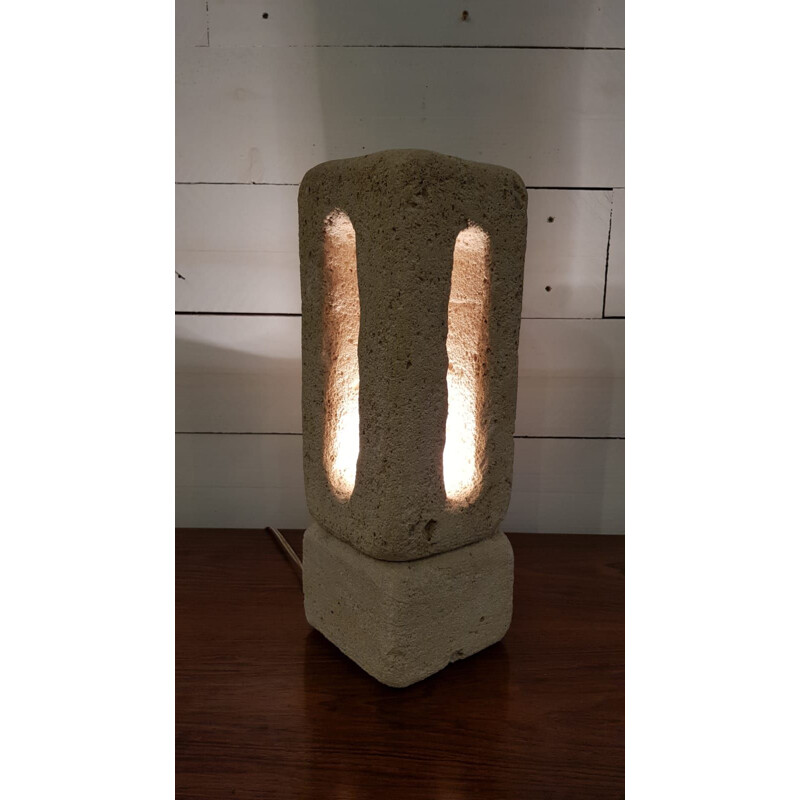 Lampe vintage en pierre granité