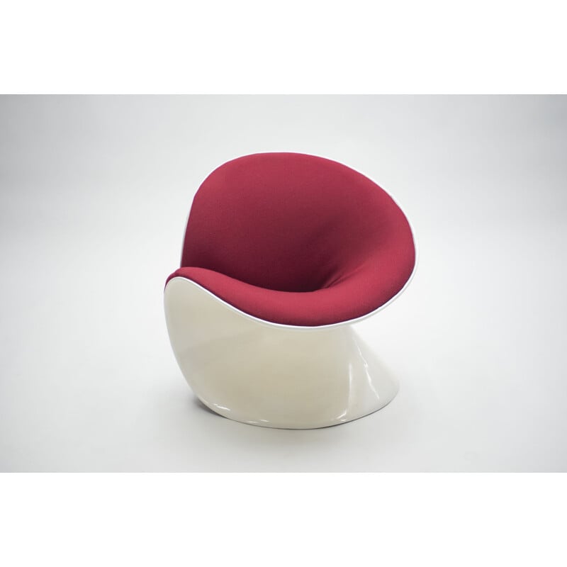 Vintage red girolle armchair by Jean-Pierre Laporte