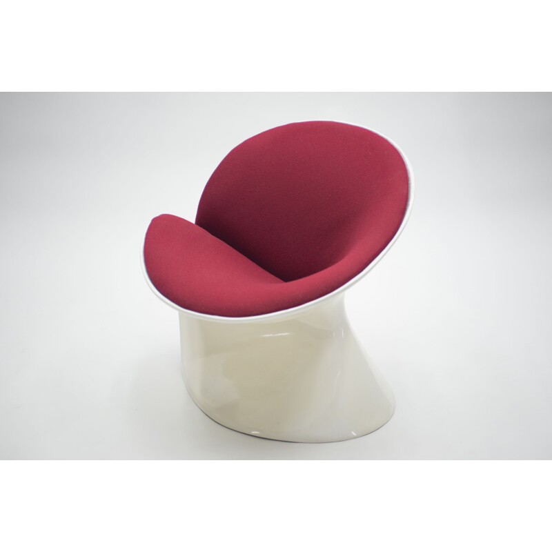 Fauteuil vintage "girolle" rouge par Jean-Pierre Laporte 1969