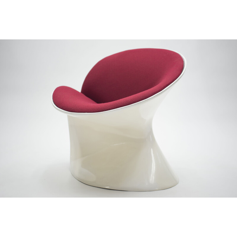 Fauteuil vintage "girolle" rouge par Jean-Pierre Laporte 1969