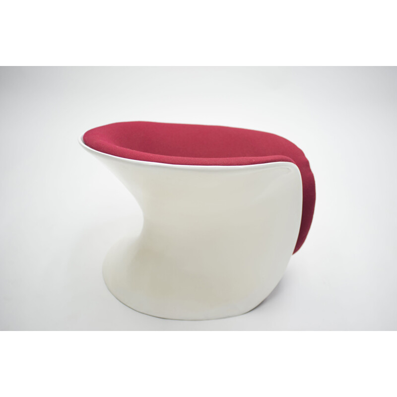 Vintage red girolle armchair by Jean-Pierre Laporte