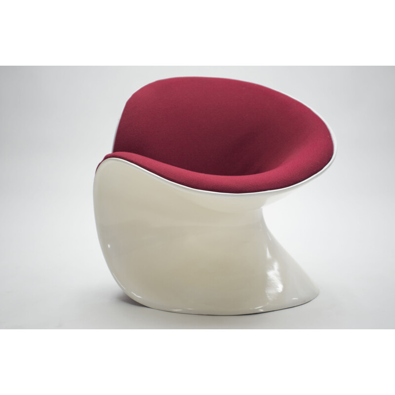 Vintage red girolle armchair by Jean-Pierre Laporte
