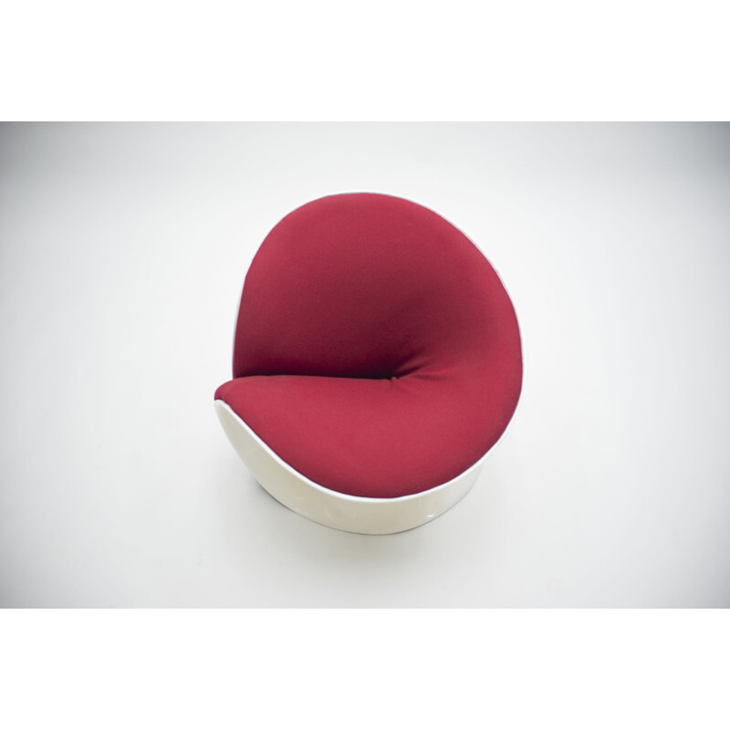 Fauteuil vintage "girolle" rouge par Jean-Pierre Laporte 1969