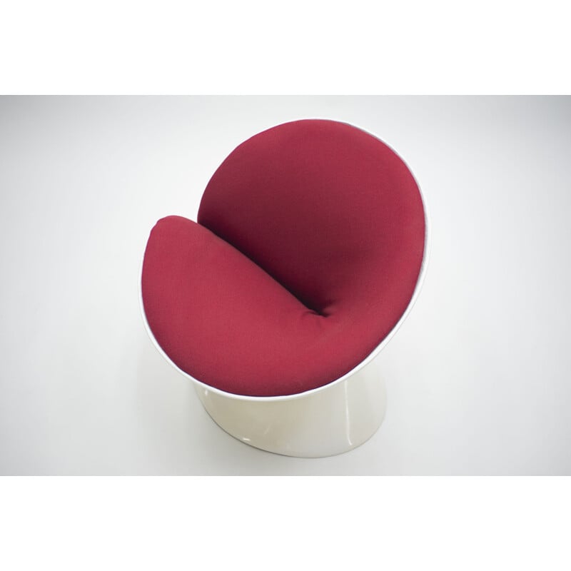 Vintage red girolle armchair by Jean-Pierre Laporte