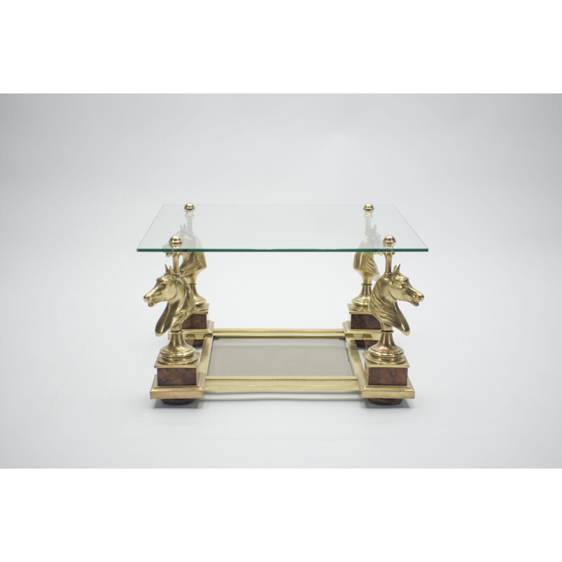 Vintage gilt brass side table by Maison Charles, 1960