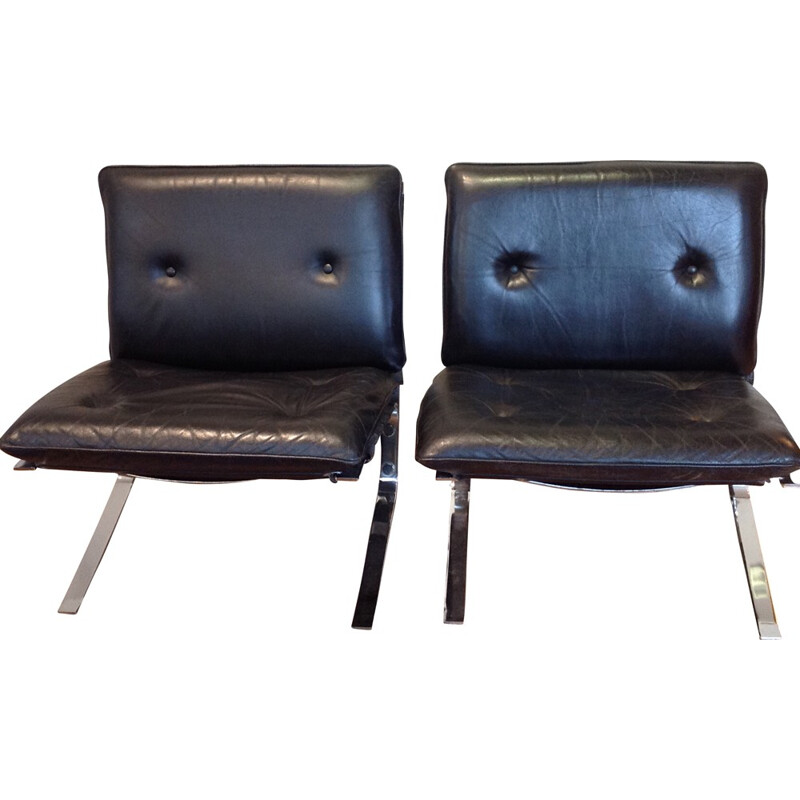 Pair of Joker low chair, Olivier MOURGUE - 1960s