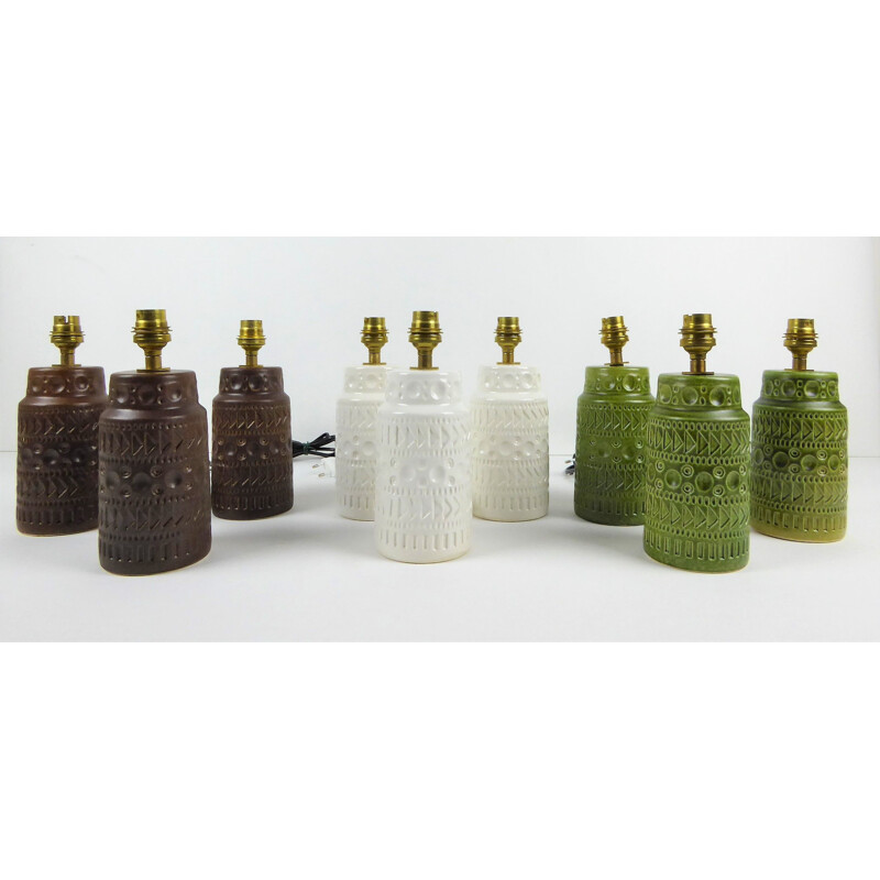 Set of 9 vintage ceramic lamps for Bay-Keramik 1960 