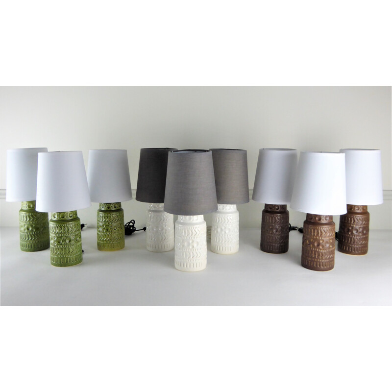 Set of 9 vintage ceramic lamps for Bay-Keramik 1960 