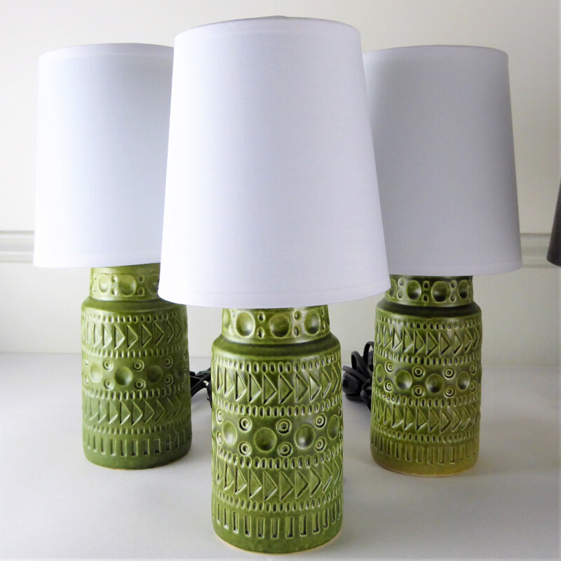 Set of 9 vintage ceramic lamps for Bay-Keramik 1960 