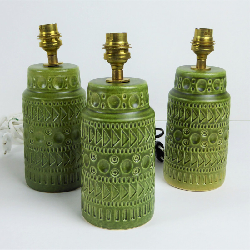 Set of 9 vintage ceramic lamps for Bay-Keramik 1960 