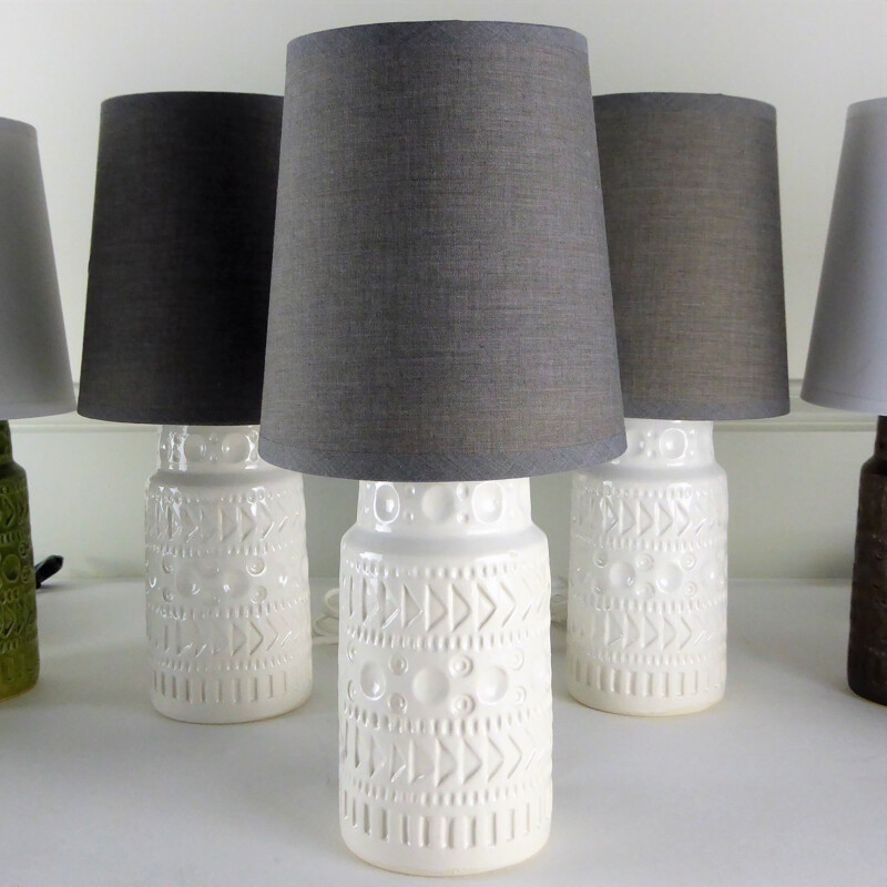 Set of 9 vintage ceramic lamps for Bay-Keramik 1960 