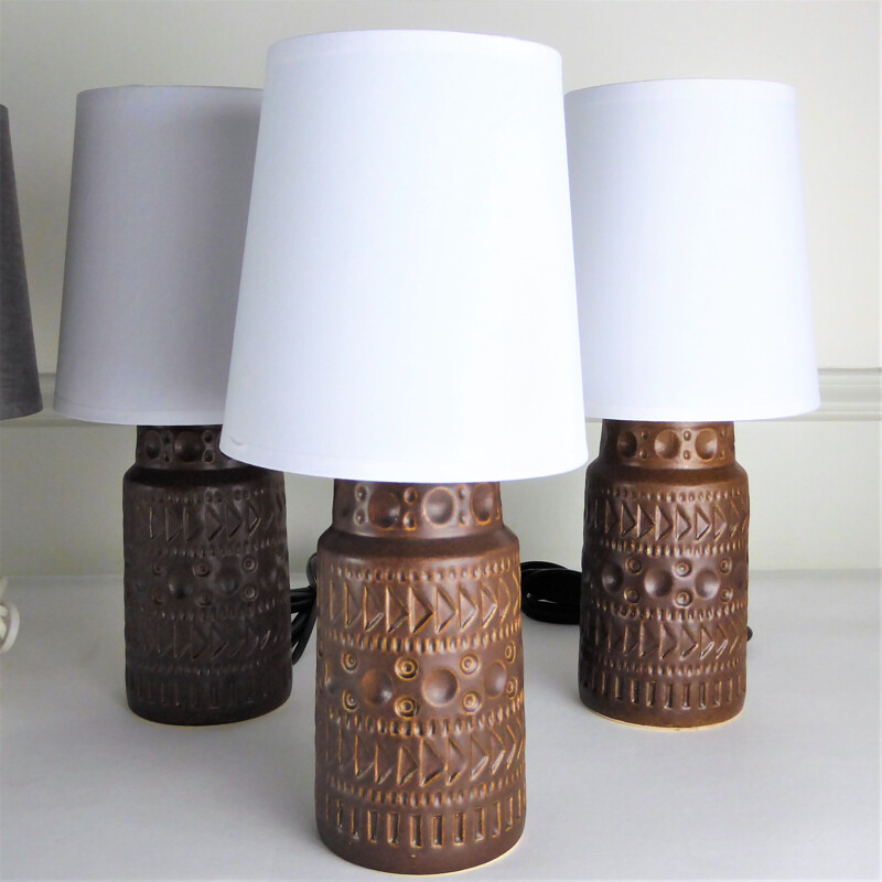 Set of 9 vintage ceramic lamps for Bay-Keramik 1960 