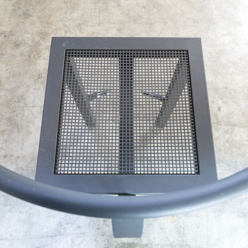 Vintage Sarapis grey bar stool for Aleph Ubik in metal 1980