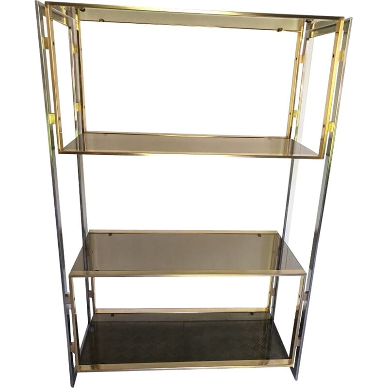 Vintage shelf in golden metal