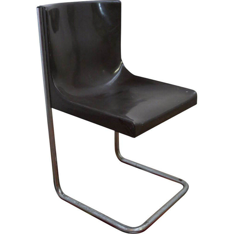 Cadeira Vintage de plástico e metal da Gautier