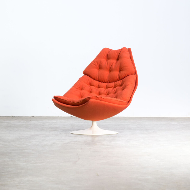 Vintage F588 orange lounge fauteuil for Artifort 1960