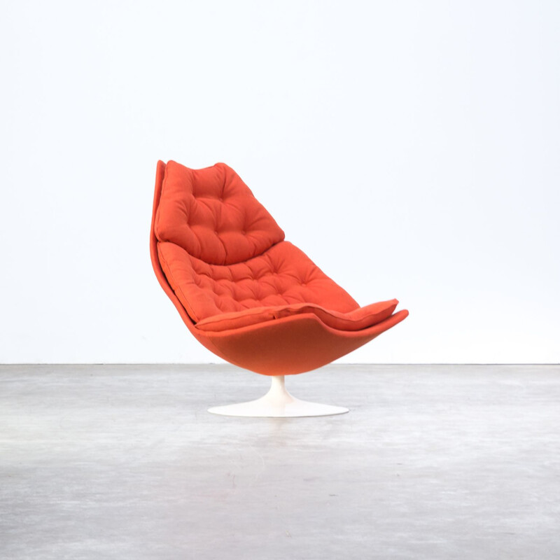 Vintage F588 orange lounge fauteuil for Artifort 1960