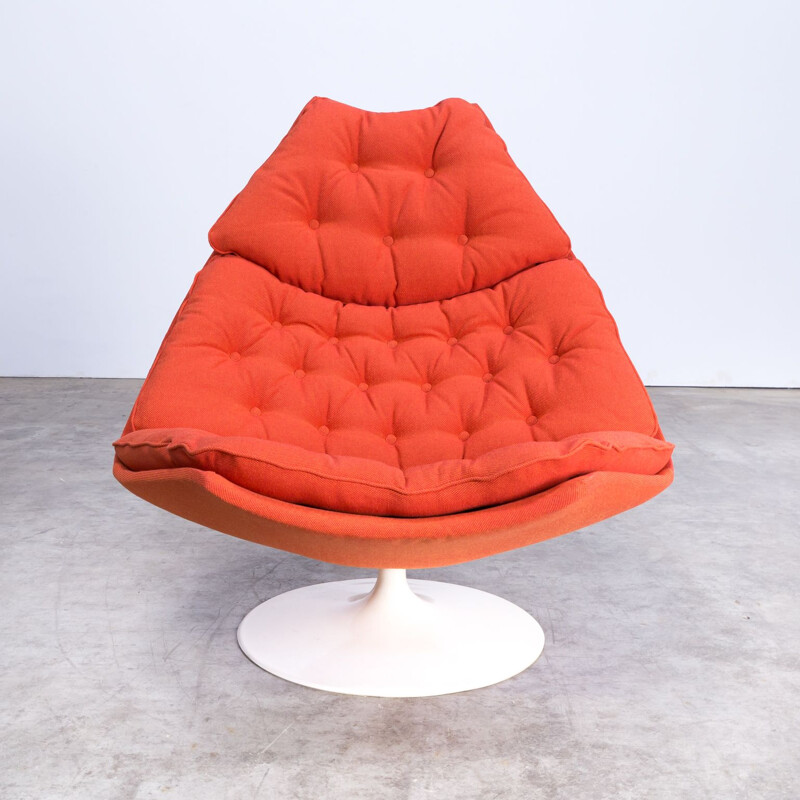 Vintage F588 orange lounge fauteuil for Artifort 1960