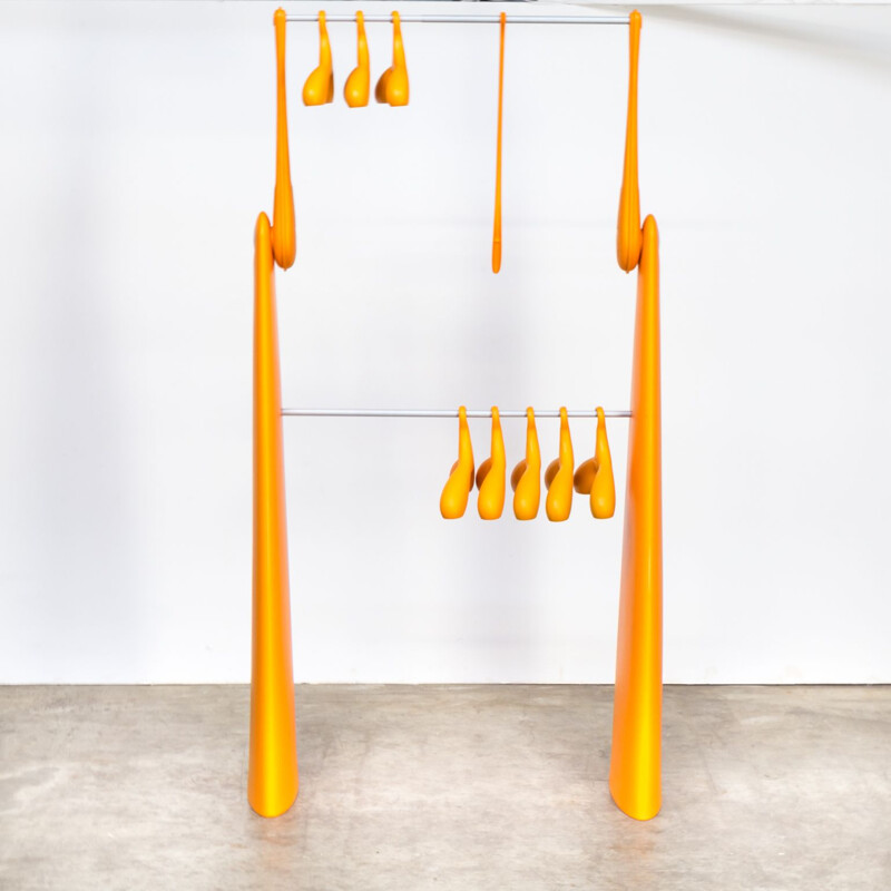 Vintage italian coat-rack for Servetto in orange plastic