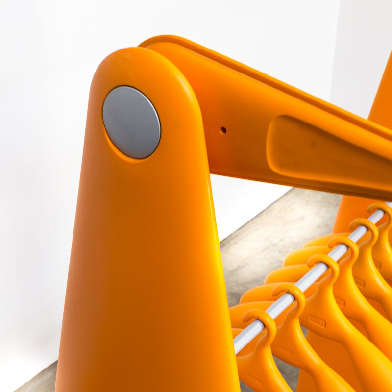 Vintage italian coat-rack for Servetto in orange plastic