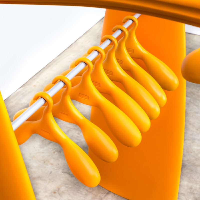 Vintage italian coat-rack for Servetto in orange plastic