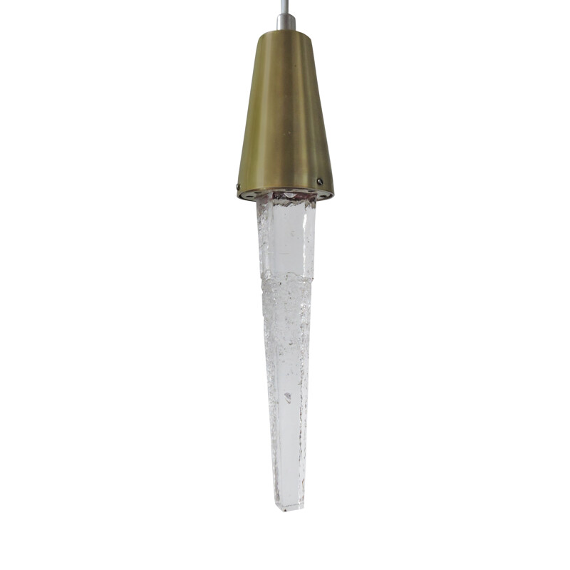 Lámpara de suspensión vintage escandinava para Atelje Engberg en vidrio y latón