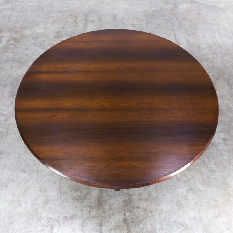 Table vintage ronde en palissandre