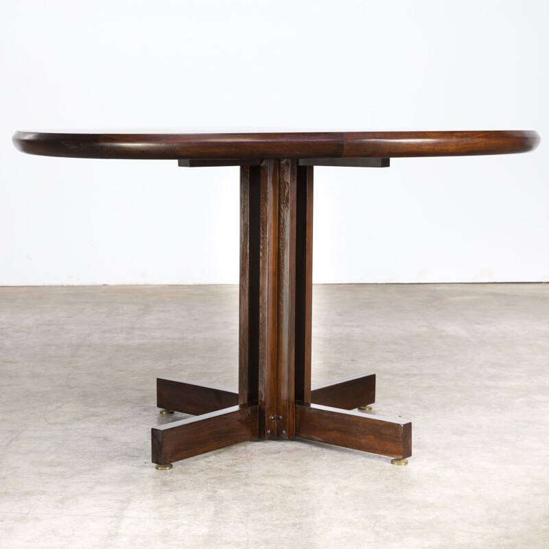 Table vintage ronde en palissandre
