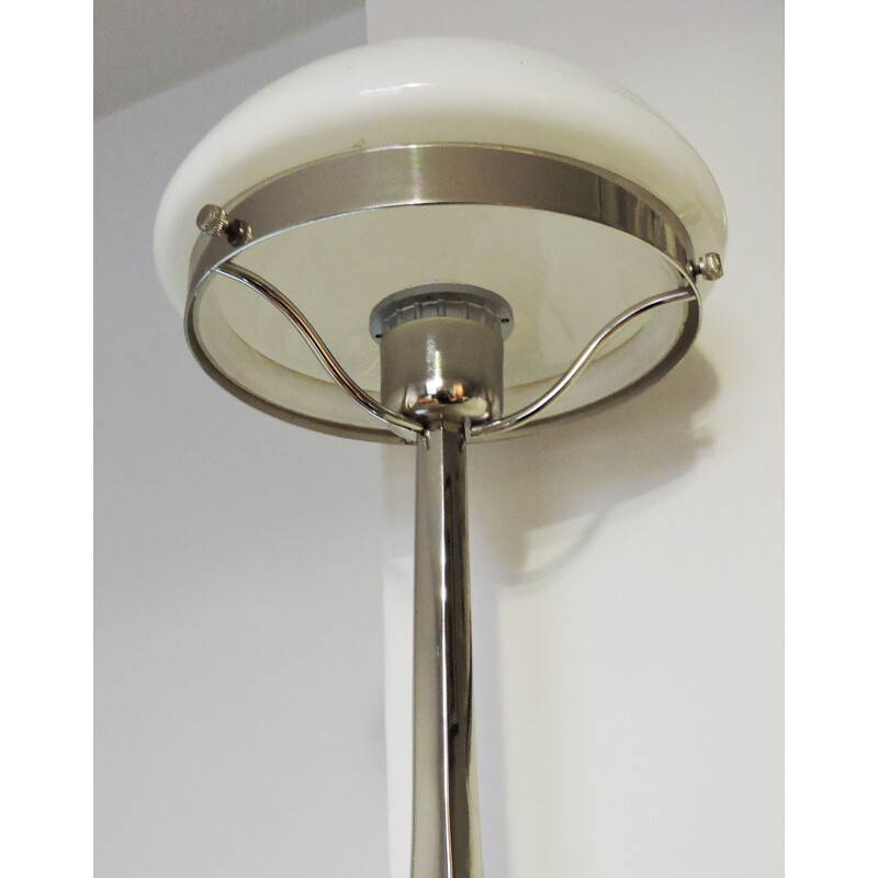 Vintage Belgian lamp in stainless steel by Lustrerie Deknudt