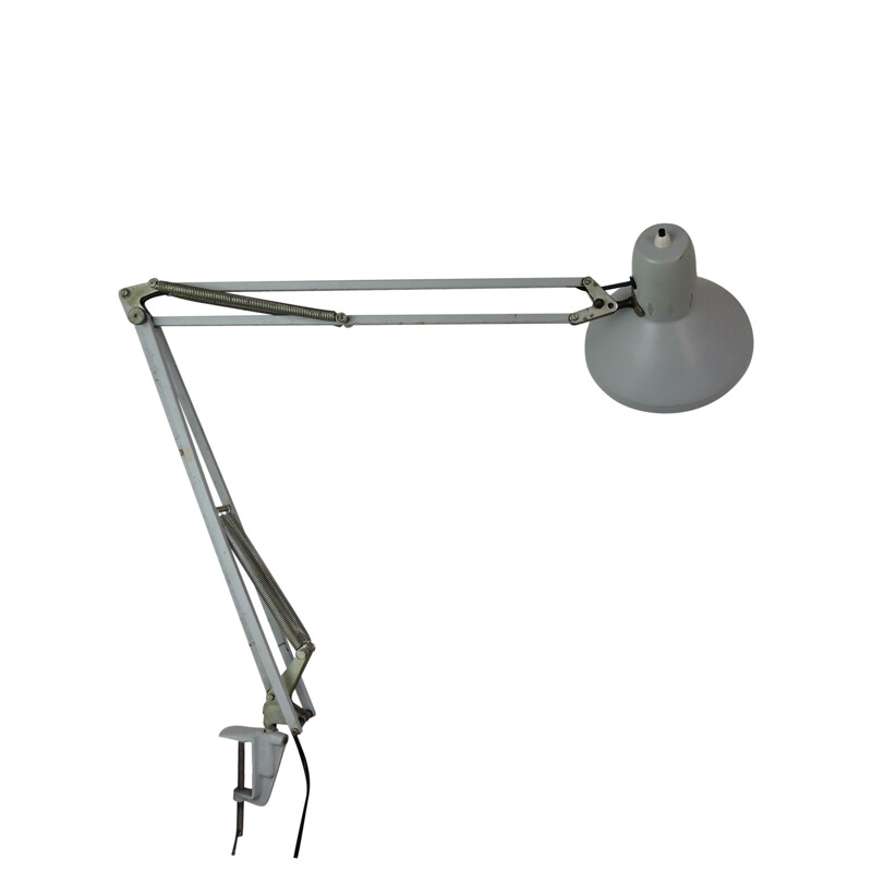 Grijze vintage bureaulamp