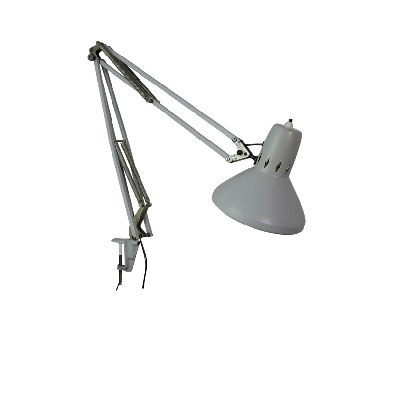 Grijze vintage bureaulamp