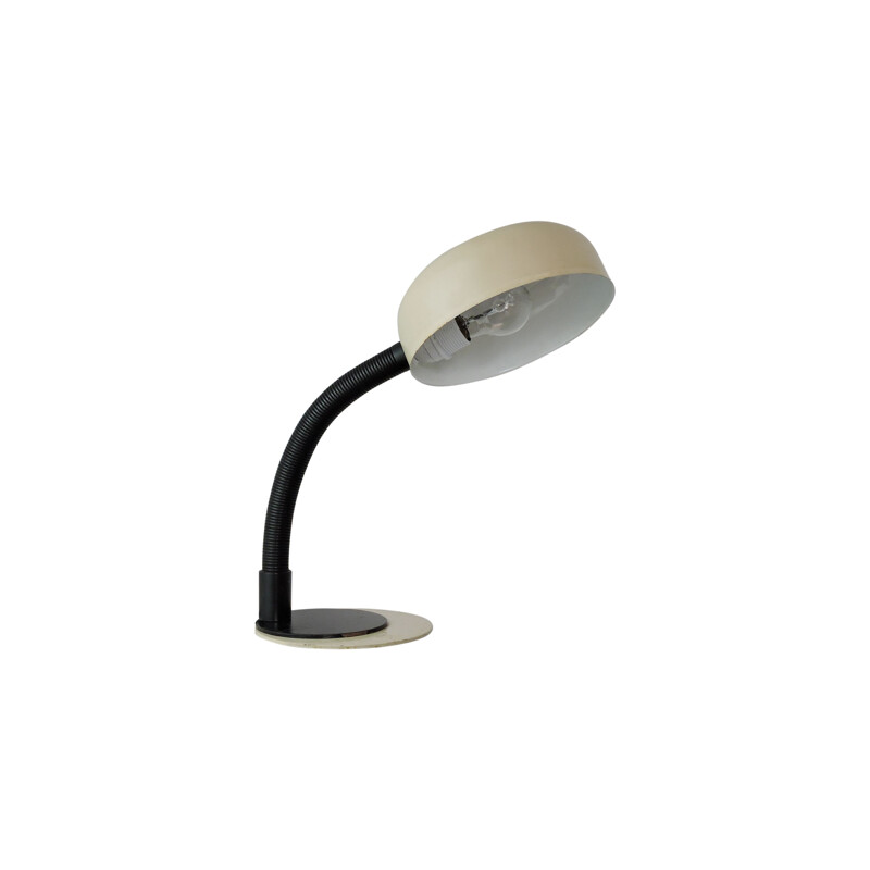 Vintage-Lampe in Schwarz und Beige aus Kunststoff und Metall, 1970