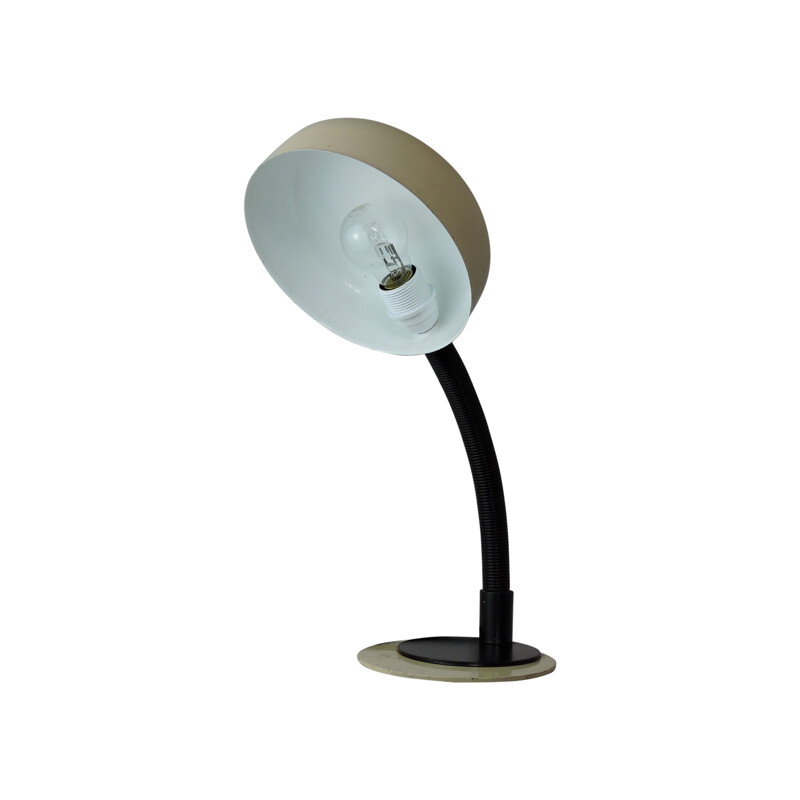 Lampada vintage in plastica e metallo nero e beige, 1970